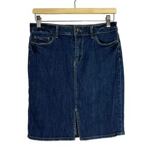 Paige Jean Skirt Women’s Size 28 Blue Front Split Light Distress